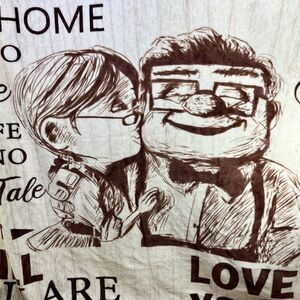 UP MOVIE CHARACTERS Carl and Ellie "My Wife" Blanket Gift 50x60"